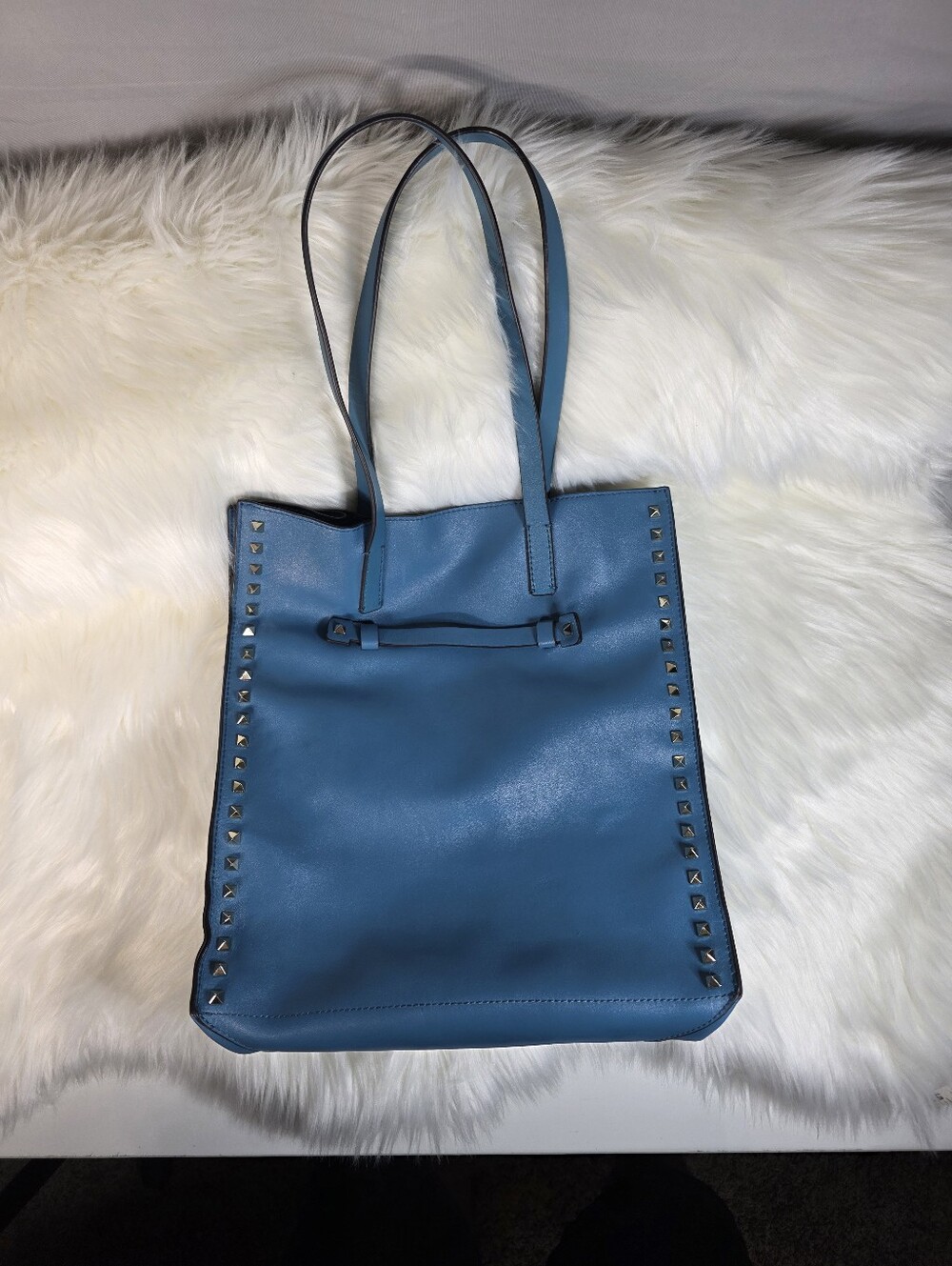 Tess Genuine Leather "Vanessa" Tote in a teal/blue colorway Shoulder Bag Purse